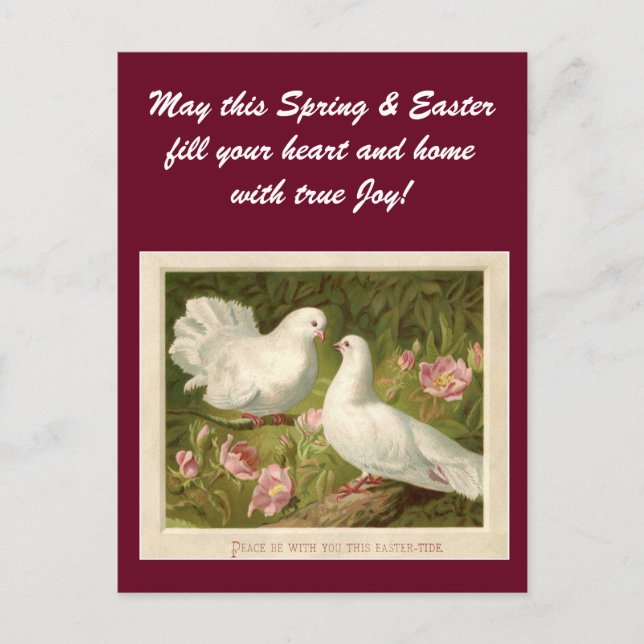 Vintage Easter Doves Holiday Postcard (Front)
