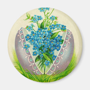Vintage Easter Egg Best Easter Wishes Greeting Magnet
