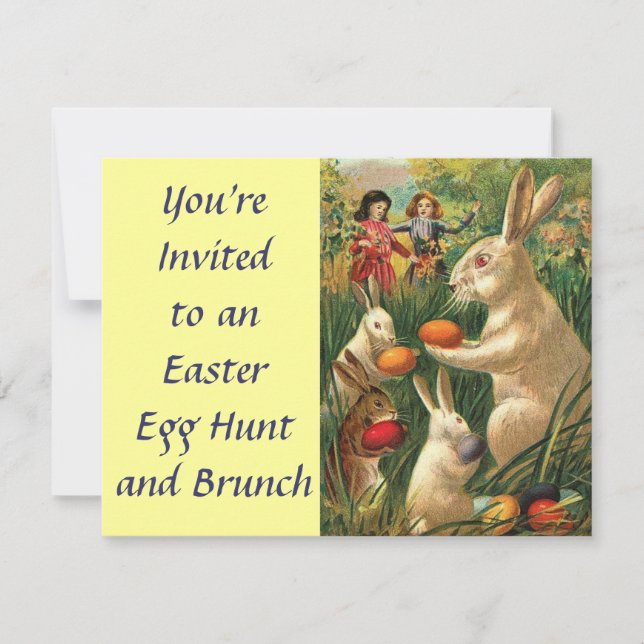 Vintage Easter Egg Hunt Invitation (Front)