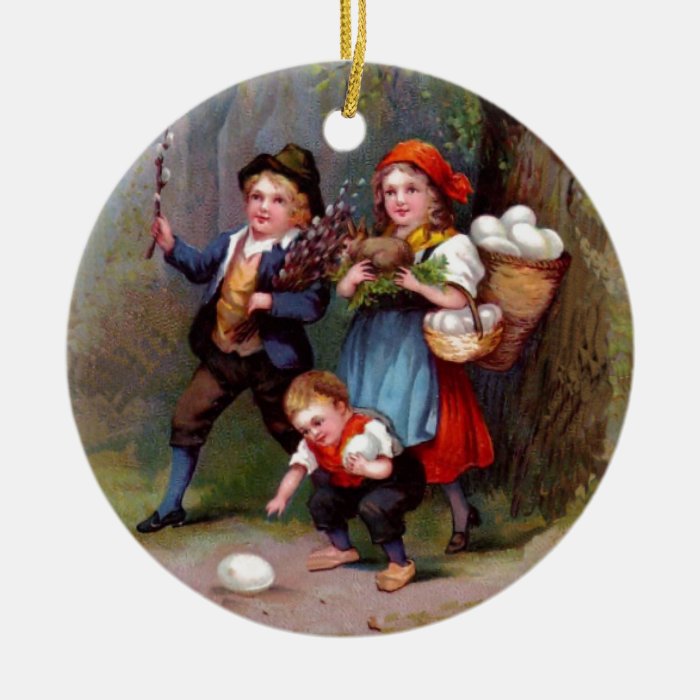 Vintage Easter Egg Hunters Christmas Tree Ornaments