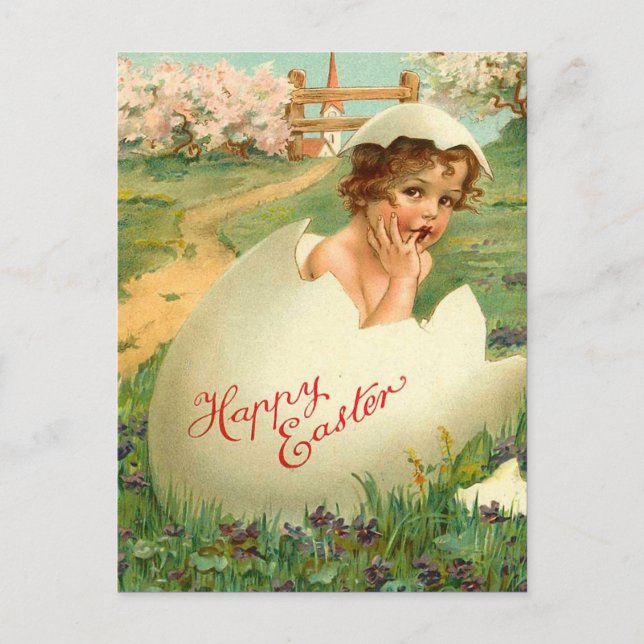 Vintage Easter Egg Postcard (Front)