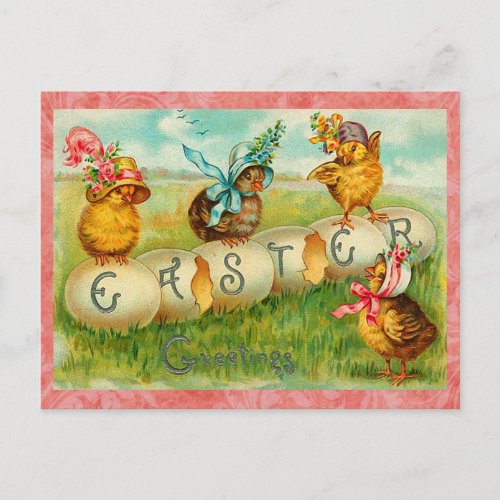 Vintage Easter Eggs Holiday Postcard