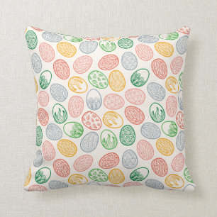 Vintage Easter Eggs Pattern   Throw Pillow