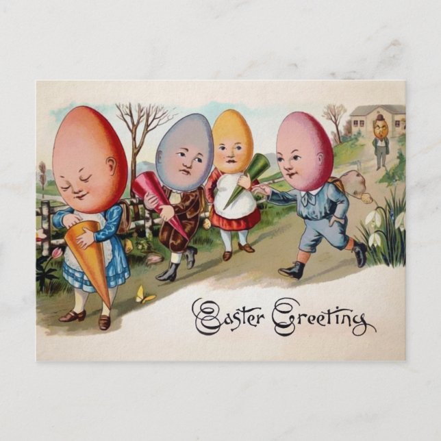 Vintage Easter Eggs Postcard (Front)
