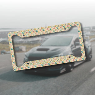 Vintage Easter Eggs with Floral Buds License Plate Frame