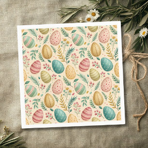 Vintage Easter Eggs with Floral Buds Napkins