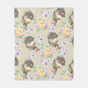 Vintage Easter Fleece Blanket