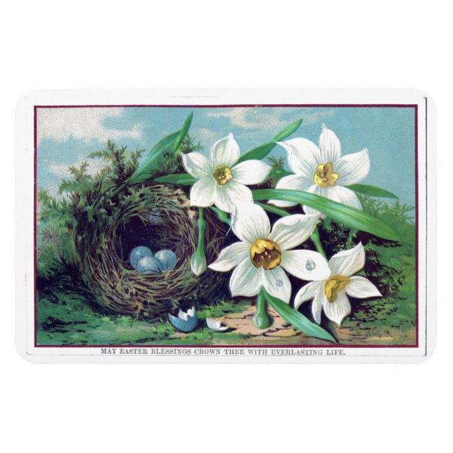 Vintage Easter Flowers Magnet (Horizontal)