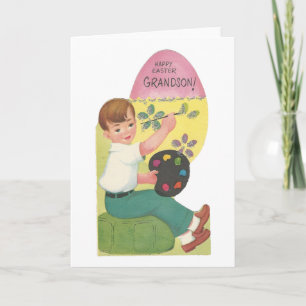 Vintage Easter For Grandson Holiday Card