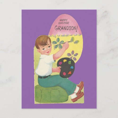 Vintage Easter For Grandson Holiday Postcard