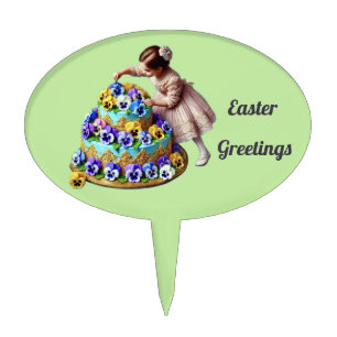 VINTAGE EASTER GIRL ~ Cake Pick