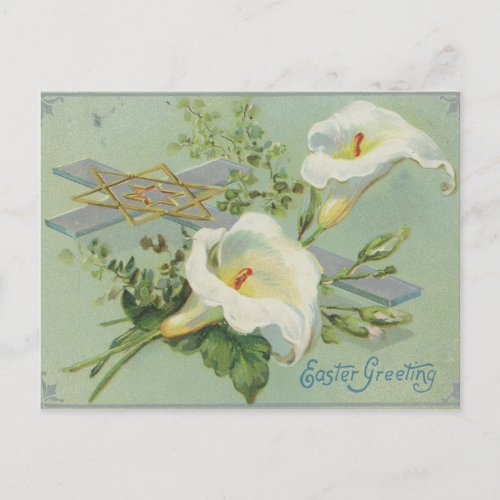 Vintage Easter Greeting Cross Postcard