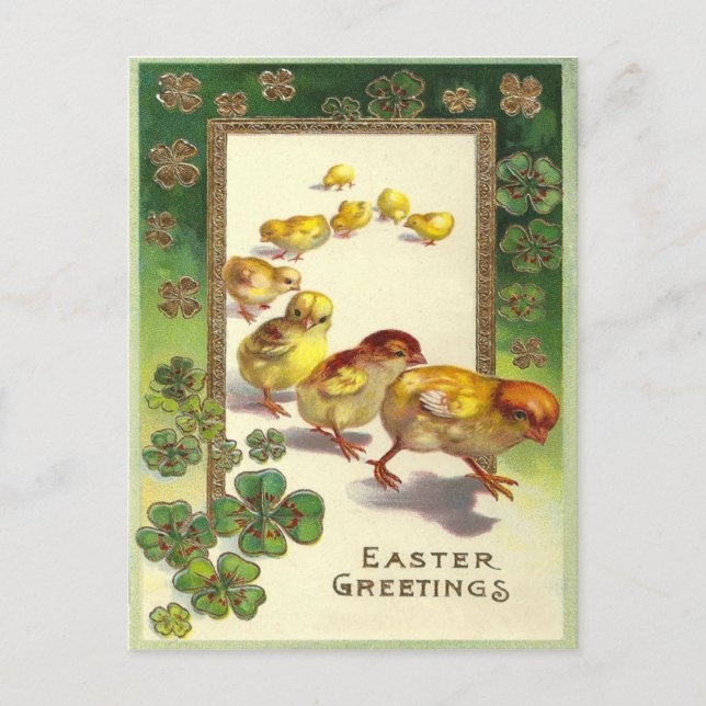Vintage Easter Greetings 1913 Holiday Postcard (Front)