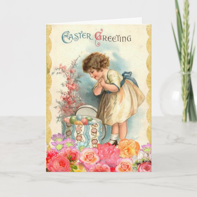 Vintage Easter Greetings Card (Front)