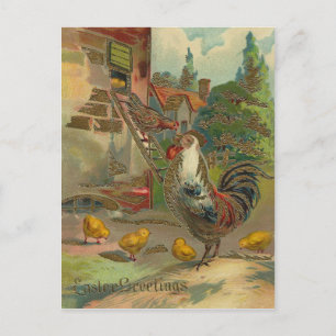 Vintage Easter Greetings Holiday Postcard