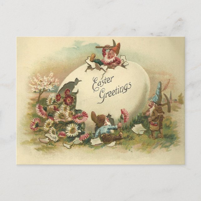 Vintage Easter Greetings Holiday Postcard (Front)