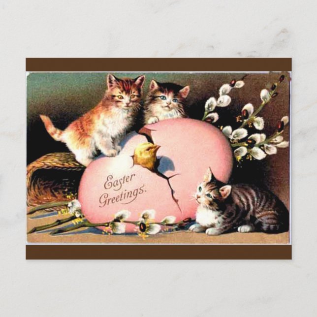 Vintage - Easter Greetings Holiday Postcard (Front)
