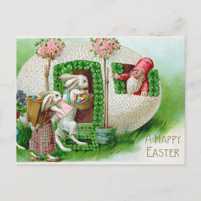 Vintage Easter Greetings  Holiday Postcard (Front)