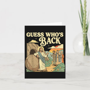 Vintage Easter Guess Whos Back Jesus Religious Card