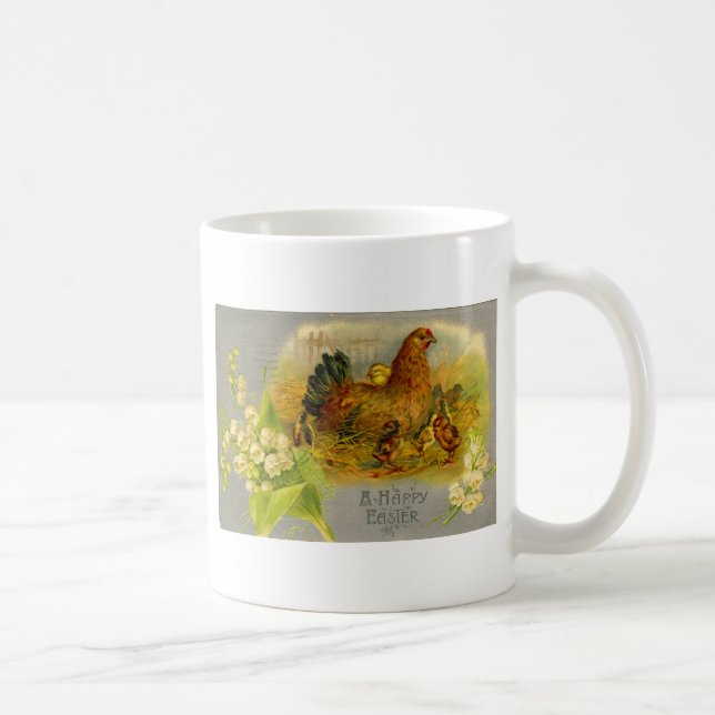 Vintage Easter Hen Coffee Mug (Right)