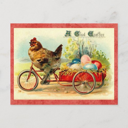 Vintage Easter Hen Holiday Postcard