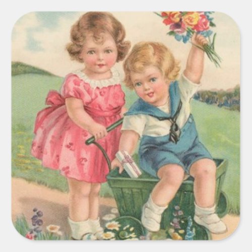 Vintage Easter Holiday Art Sticker