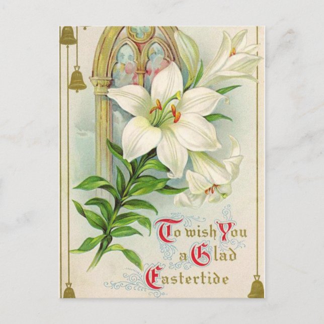 Vintage Easter Holiday Greeting Postcard (Front)