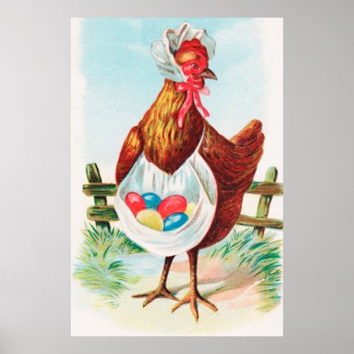 Vintage Easter Illustrations Poster