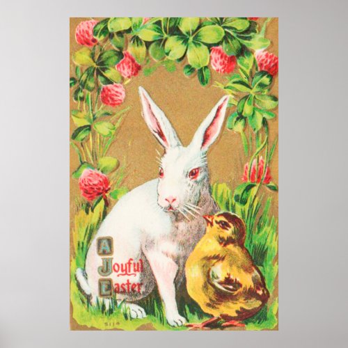 Vintage Easter Illustrations Poster