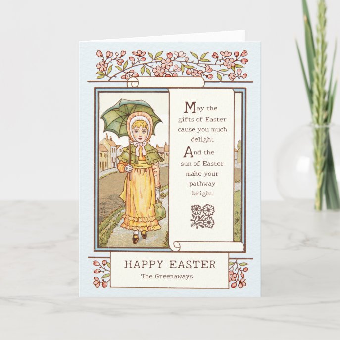 Vintage Easter Kate Greenaway Victorian CC0332 Holiday Card