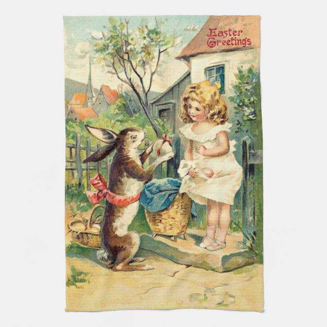 Vintage : easter - kitchen towel (Vertical)