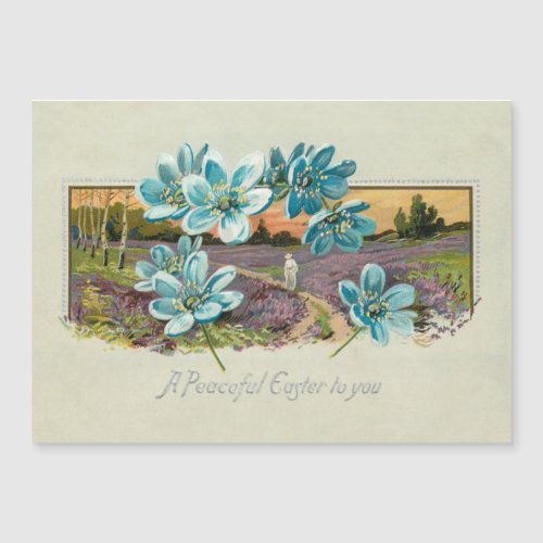 Vintage Easter Landscape and Forget_me_Nots