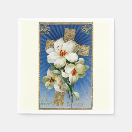 Vintage Easter Lilies and Cross Napkins