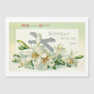 Vintage Easter Lilies, Cross & Scripture