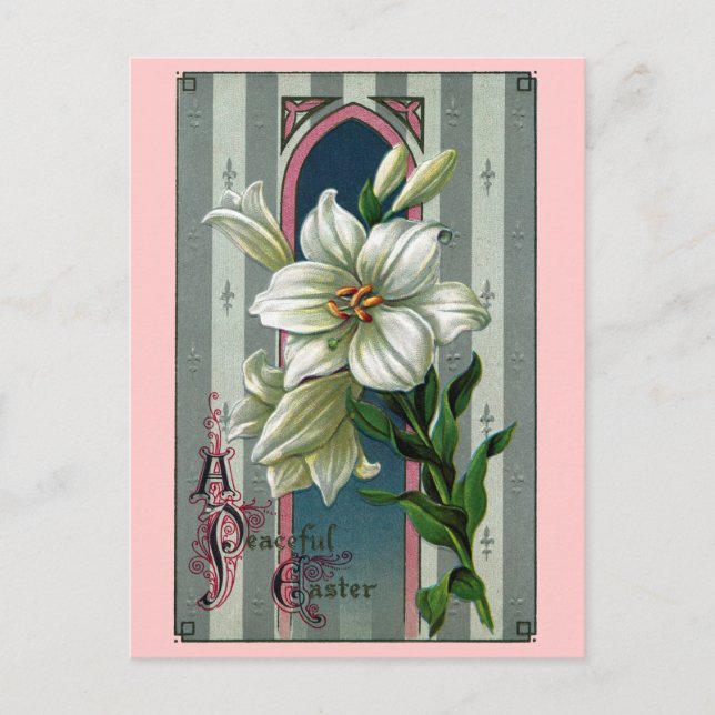 Vintage Easter Lilies Holiday Postcard (Front)
