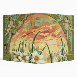 Vintage Easter Lilies Sunrise and Victorian Angels 3 Ring Binder