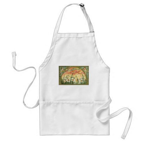 Vintage Easter Lilies Sunrise and Victorian Angels Adult Apron