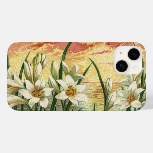 Vintage Easter Lilies Sunrise and Victorian Angels Case_Mate iPhone 14 Case