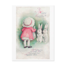 Vintage Easter Little Girl and Bunny