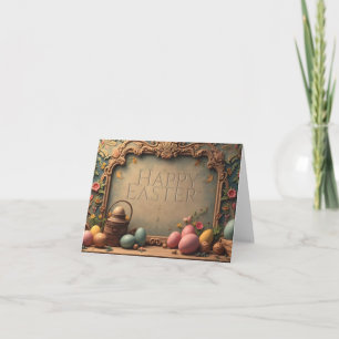 Vintage Easter Magic with Festive Floral Ornaments Card