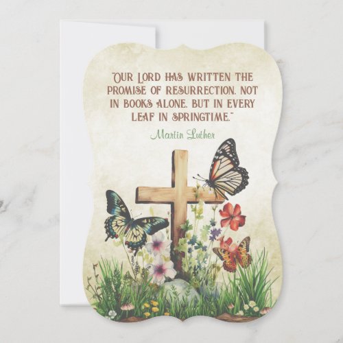 Vintage Easter Martin Luther Resurrection Quote  Holiday Card