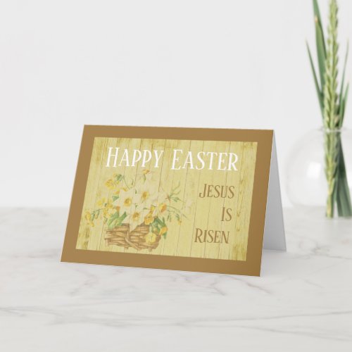 Vintage Easter Message Jesus Is Risen Holiday Card