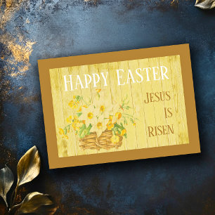 Vintage Easter Message Jesus Is Risen Holiday Card