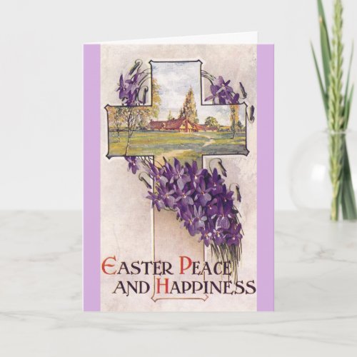 Vintage _ Easter Peace  Happiness Holiday Card