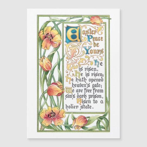 Vintage Easter Peace Hymn with Gold Tulips