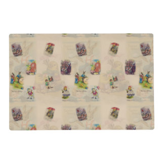 Vintage Easter Poland postcards - retro seamless Placemat