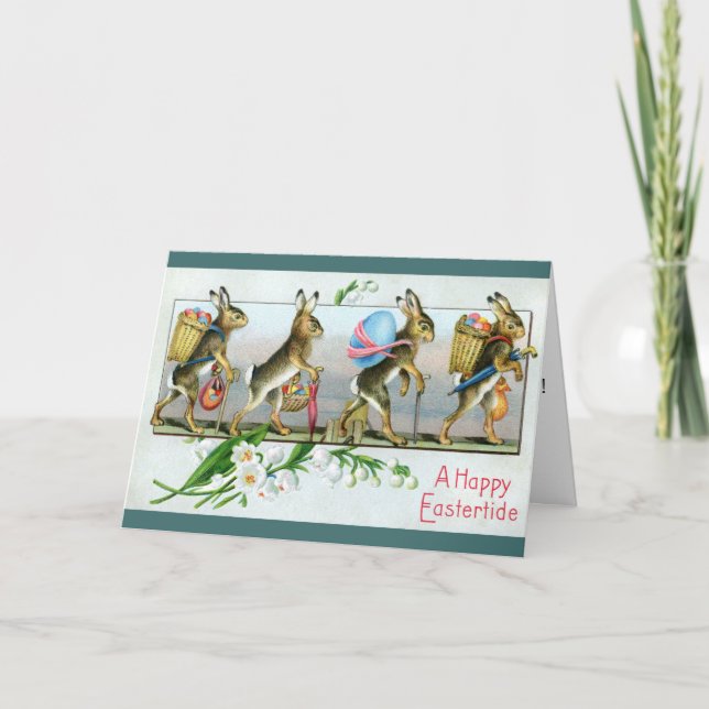 Vintage Easter Postcard - Bunny Deliveries (Front)