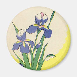 Vintage Easter, Purple Garden Iris Flowers Magnet
