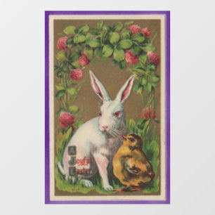 Vintage Easter Rabbit And Chick Window Cling