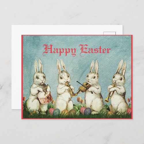 Vintage Easter Rabbit And Egg Postcard